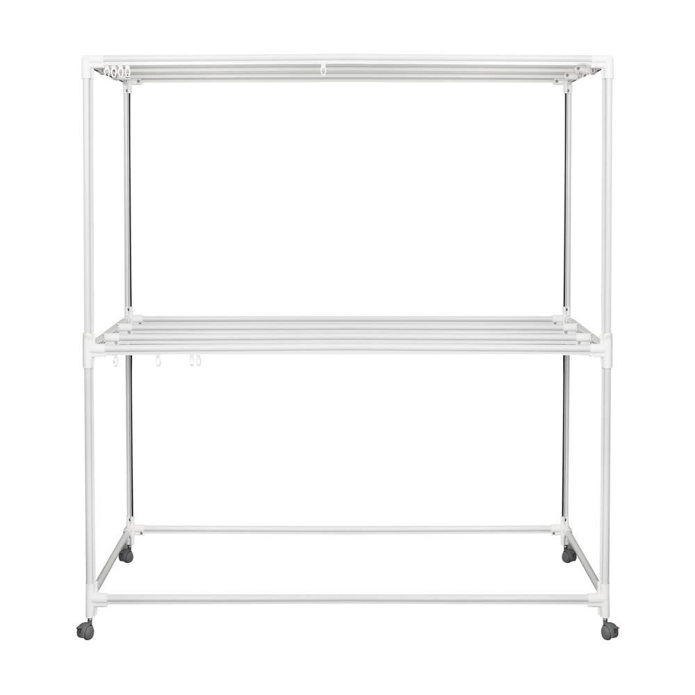 ราวตากผ้าเหล็กมีล้อ 8 เส้น PLIM 1.5 ม. สีขาว