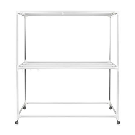 ราวตากผ้าเหล็กมีล้อ 8 เส้น PLIM 1.5 ม. สีขาว_1