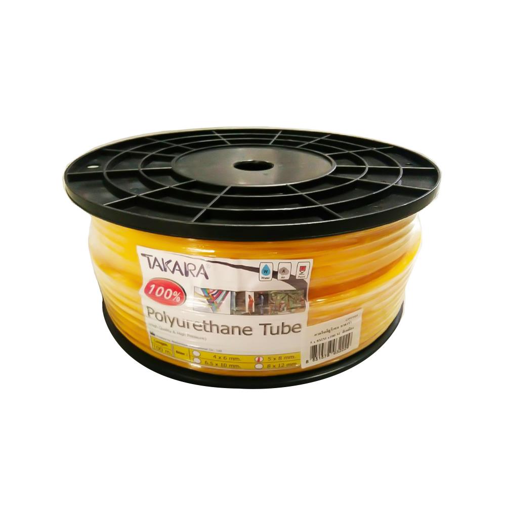 สายลมโพลียูรีเทน TAKARA 9 มม. x 100 ม. สีเหลือง