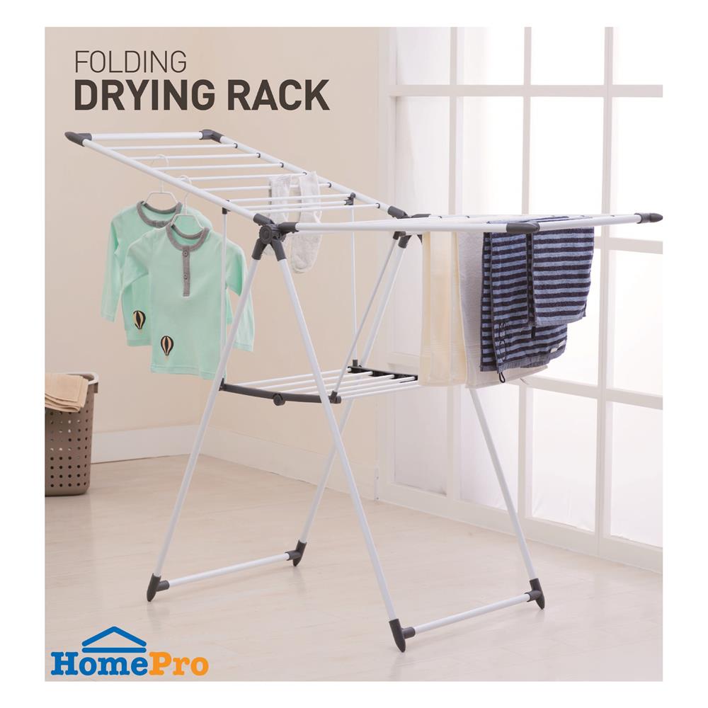 ราวตากผ้าเหล็กเคลือบ157x61x100cm สีเทา ME LIVING