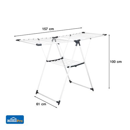 ราวตากผ้าเหล็กเคลือบ157x61x100cm สีเทา ME LIVING_5