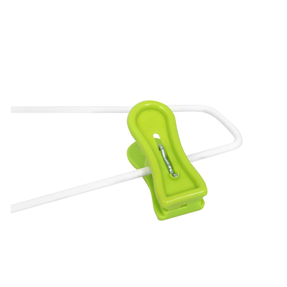 ไม้แขวนเสื้อเคลือบ PVC พร้อมตัวหนีบ PLIM สีเขียว แพ็ก 6 ชิ้น