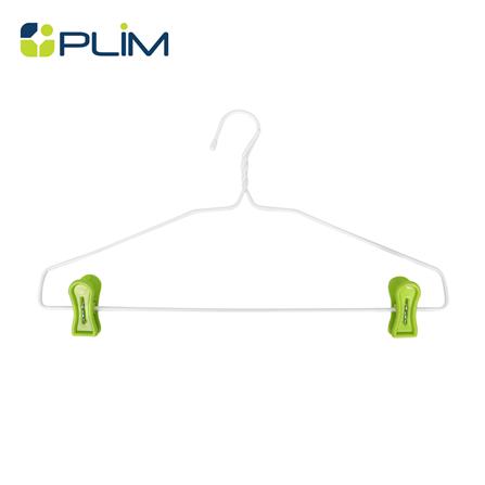 ไม้แขวนเสื้อเคลือบ PVC พร้อมตัวหนีบ PLIM สีเขียว แพ็ก 6 ชิ้น_0