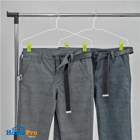 ไม้แขวนเสื้อเคลือบ PVC พร้อมตัวหนีบ PLIM สีเขียว แพ็ก 6 ชิ้น_3