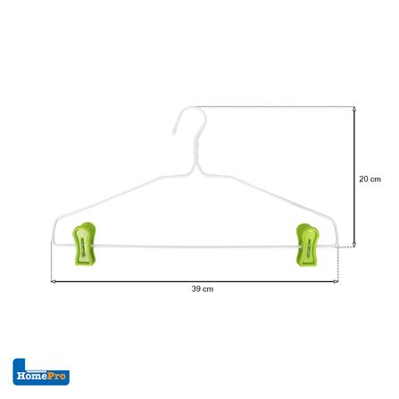 ไม้แขวนเสื้อเคลือบ PVC พร้อมตัวหนีบ PLIM สีเขียว แพ็ก 6 ชิ้น_4