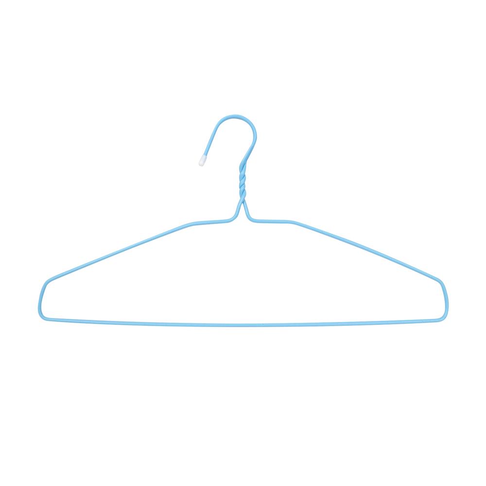 ไม้แขวนเสื้อเคลือบ PVC PLIM สีฟ้า แพ็ก 8 ชิ้น