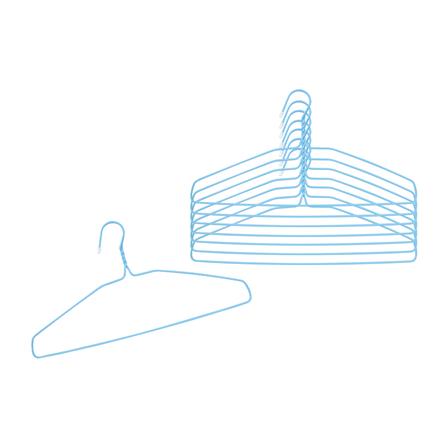 ไม้แขวนเสื้อเคลือบ PVC PLIM สีฟ้า แพ็ก 8 ชิ้น_1