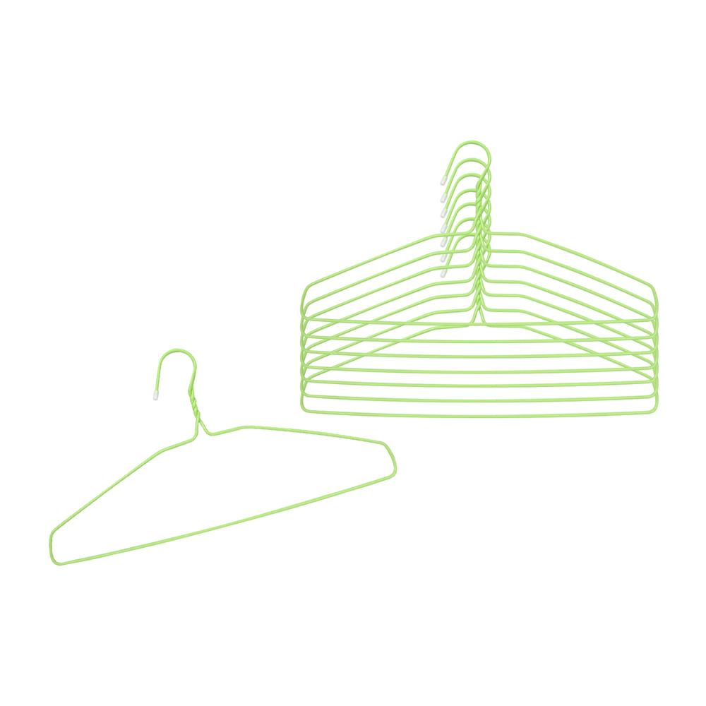 ไม้แขวนเสื้อเคลือบ PVC PLIM สีเขียว แพ็ก 8 ชิ้น