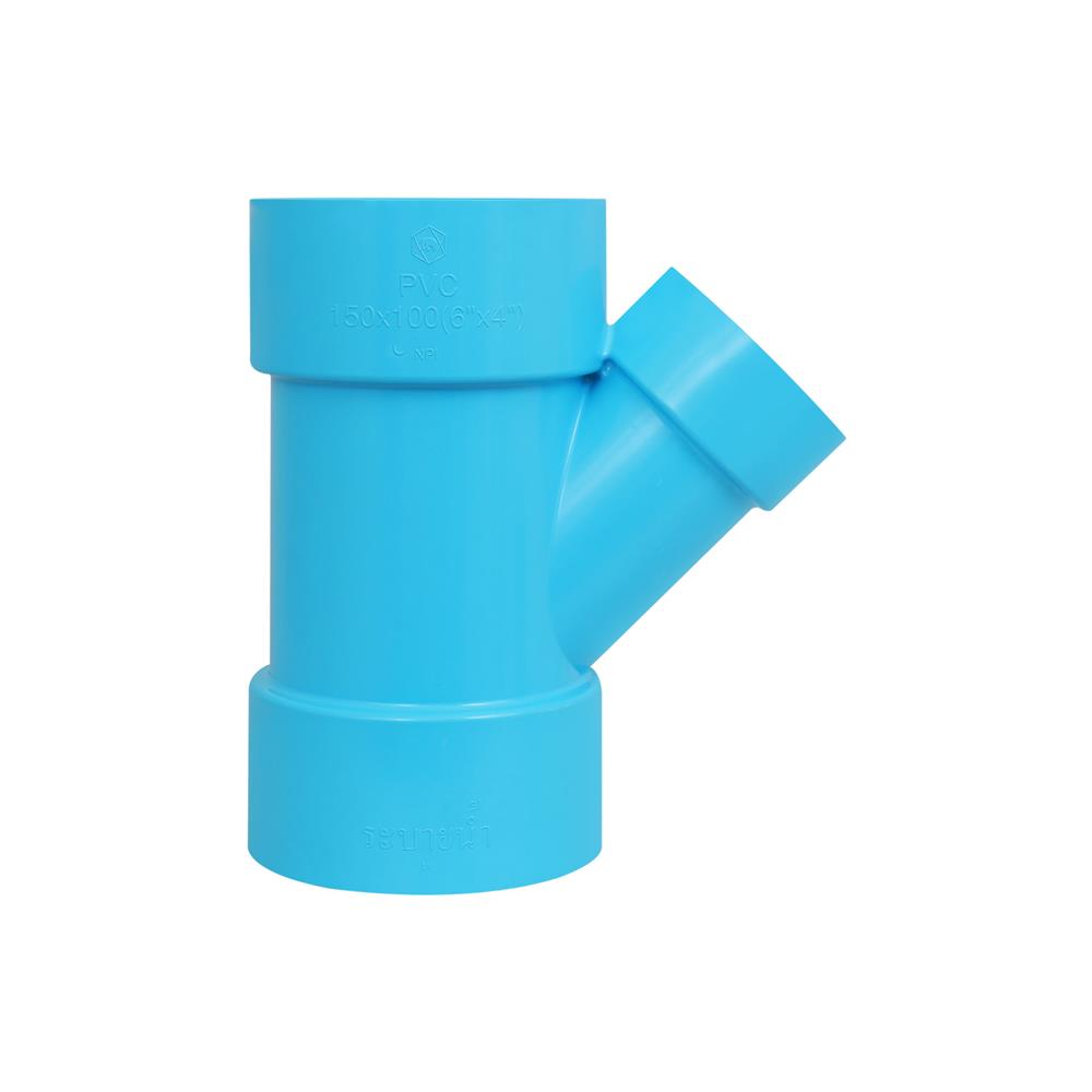 ข้อต่อสามทางวายลด-บาง SCG 6 นิ้วx4 นิ้ว สีฟ้า