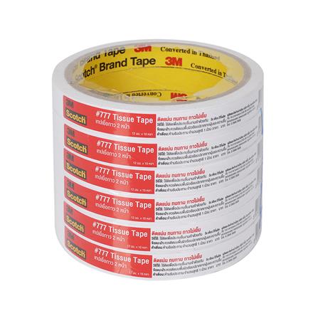 เทปกาว 2 หน้า บาง 3M 12 มม. x 10 หลา แพ็ก 6 ชิ้น_0