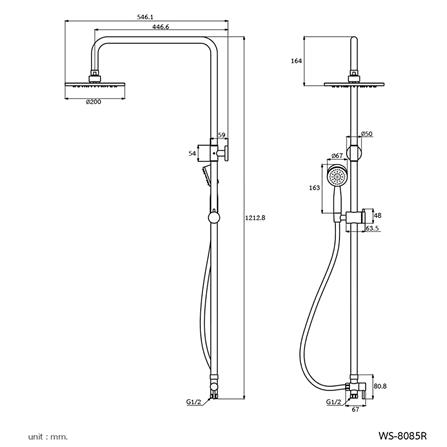 ฝักบัว RAIN SHOWER เดี่ยว WS WS-8085R_1