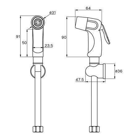 สายฉีดชำระครบชุด PRIME RS-902-WH-00 สีขาว_2