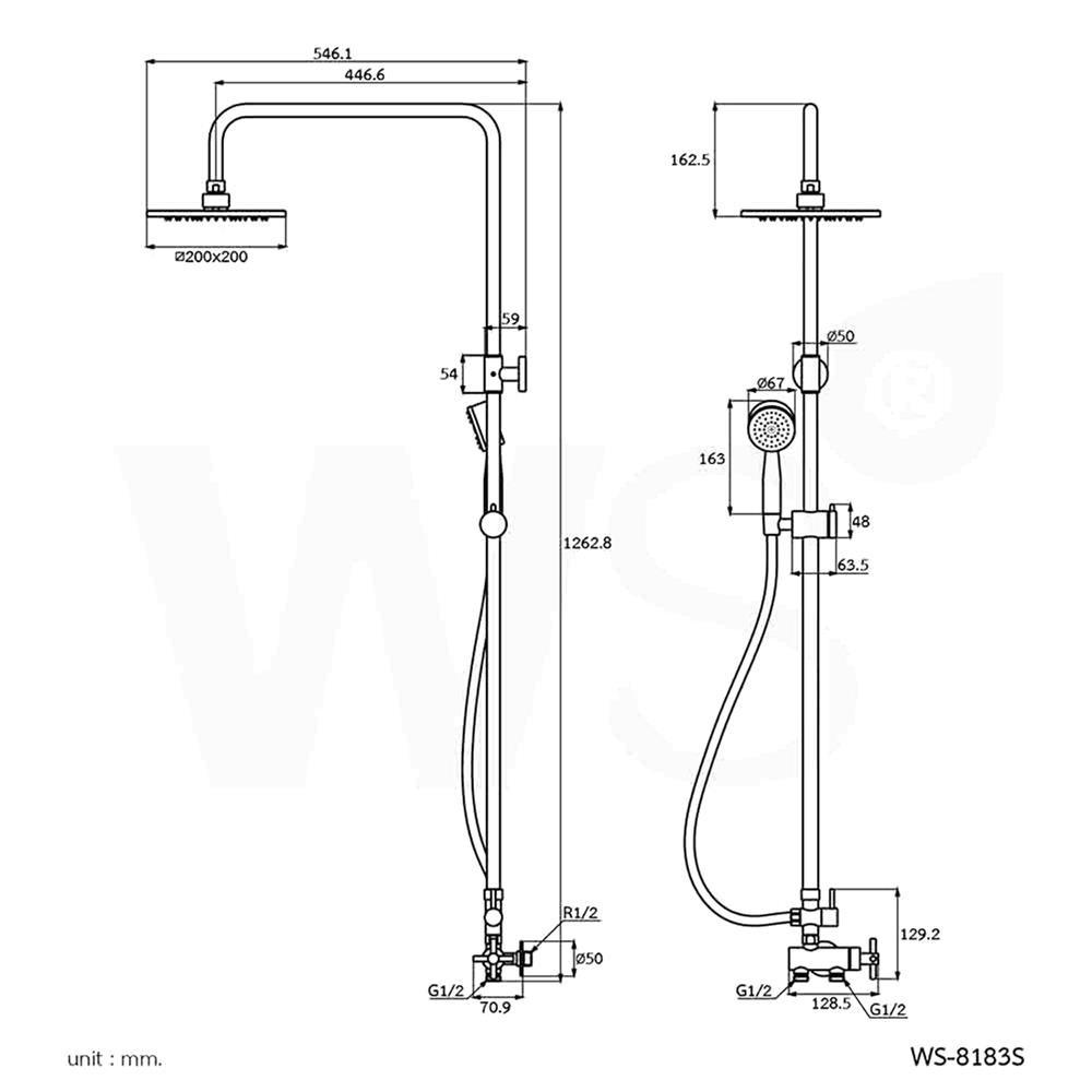 ฝักบัว RAIN SHOWER น้ำอุ่น WS WS-8183S