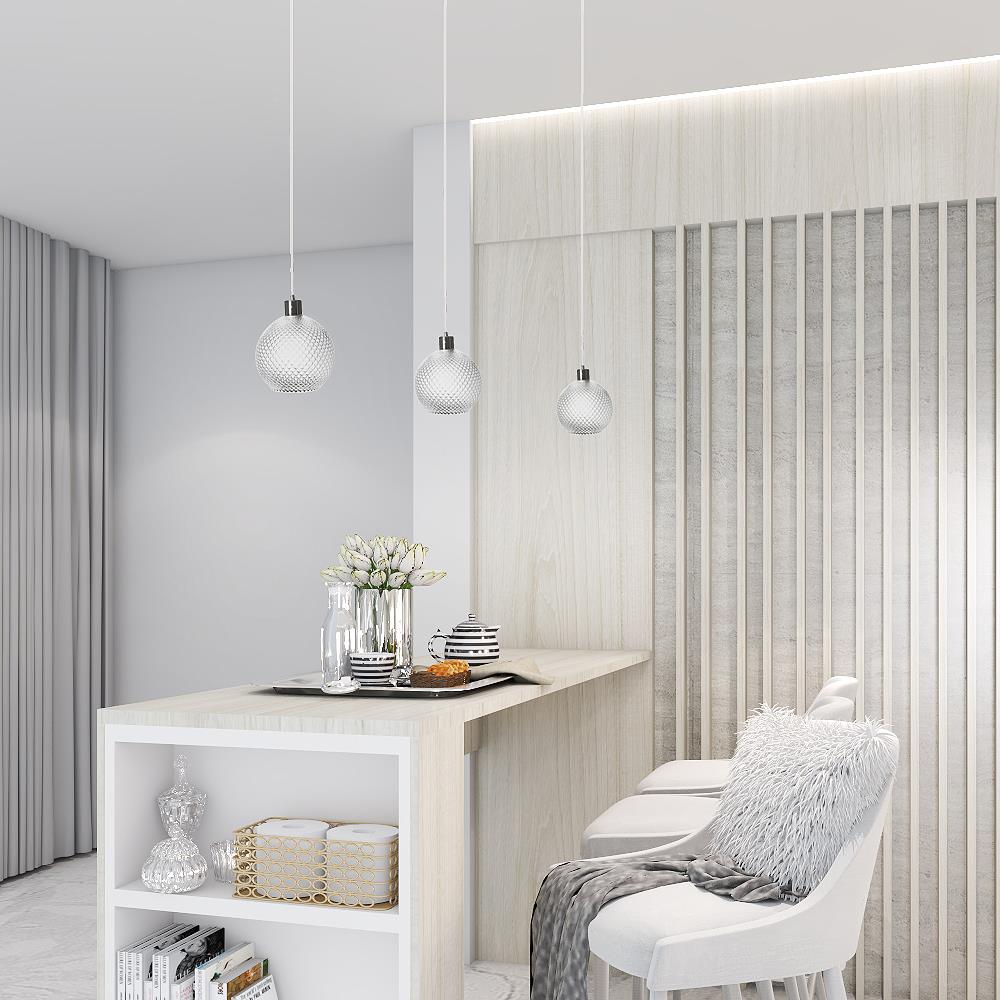โคมไฟช่อ CARINI MODERN LP8685CL แก้ว/โลหะ สีใส 1 หัว