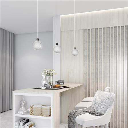 โคมไฟช่อ CARINI MODERN LP8685CL แก้ว/โลหะ สีใส 1 หัว_2