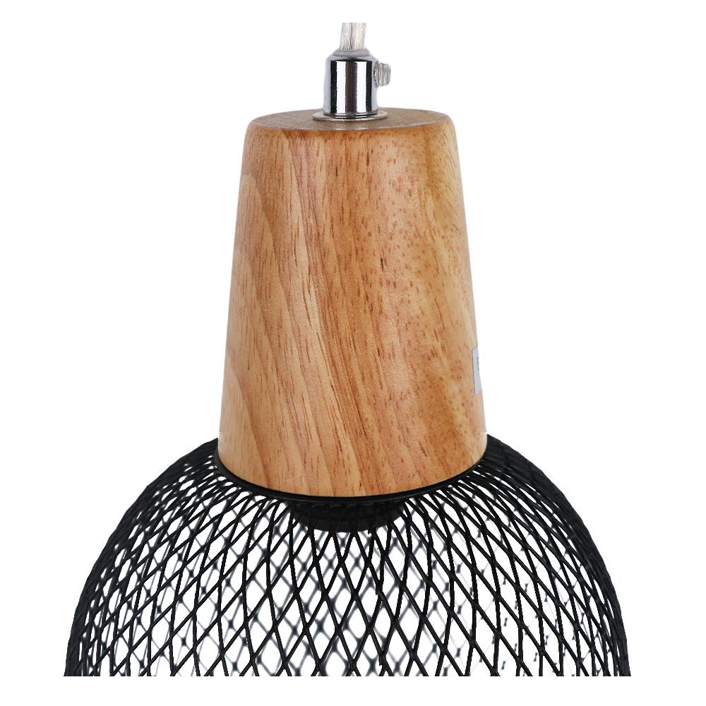 โคมไฟช่อ CARINI MODERN LP9601BK โลหะ/ไม้ สีดำ/ลายไม้ 3 หัว