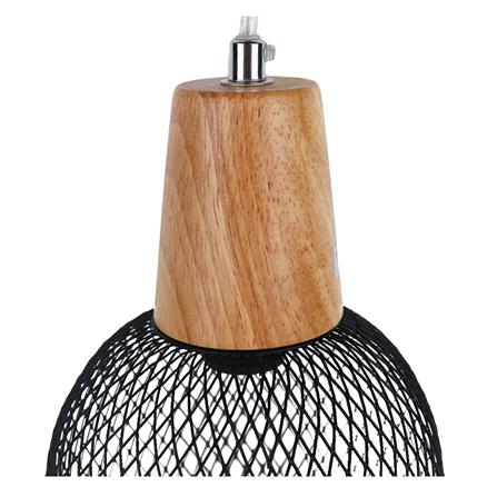 โคมไฟช่อ CARINI MODERN LP9601BK โลหะ/ไม้ สีดำ/ลายไม้ 3 หัว_2