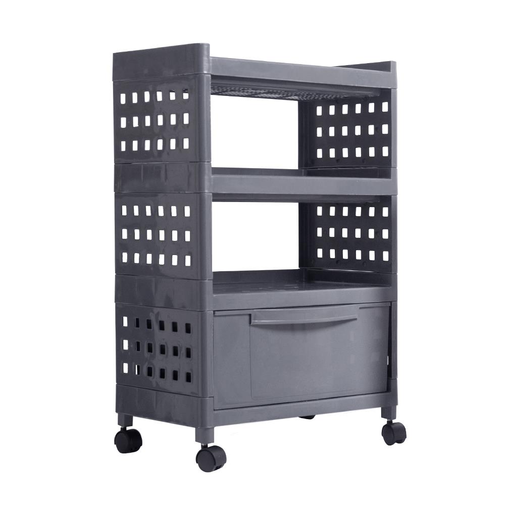 ชั้นวางของ 3 ชั้น 1 ลิ้นชัก API 1072-4 สีเทา