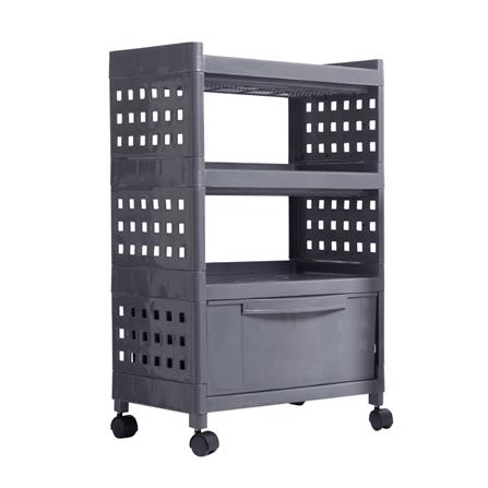 ชั้นวางของ 3 ชั้น 1 ลิ้นชัก API 1072-4 สีเทา_0