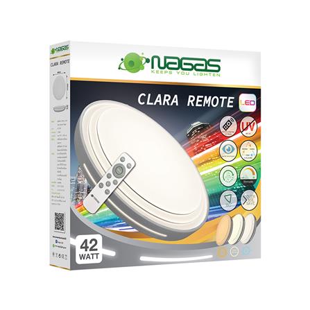 ไฟเพดาน LED NAGAS CLARA REMOTE 20 นิ้ว 42 วัตต์ DAYLIGHT/COOL WHITE/WARM WHITE สีขาว_3