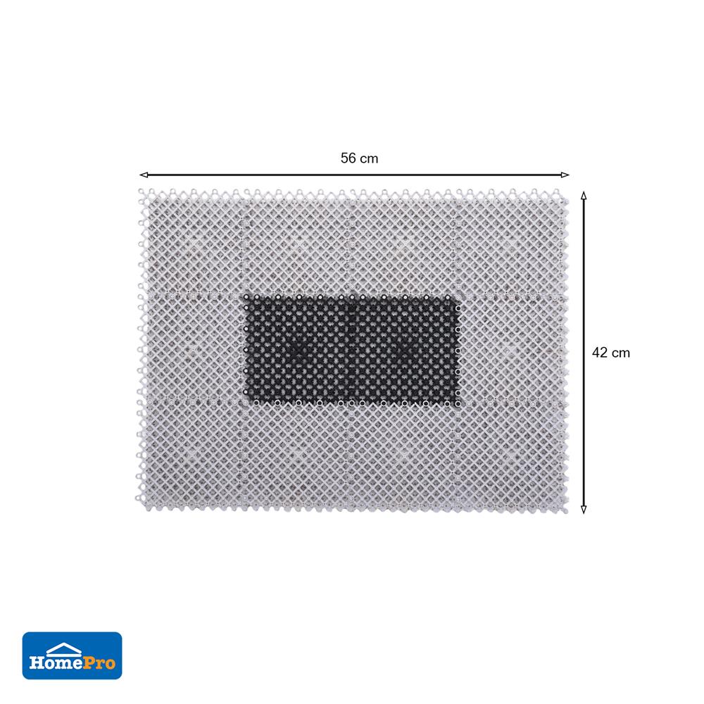 พรมเช็ดเท้าดักฝุ่น HOME LIVING STYLE GRATE 42X56 ซม. สีเทา