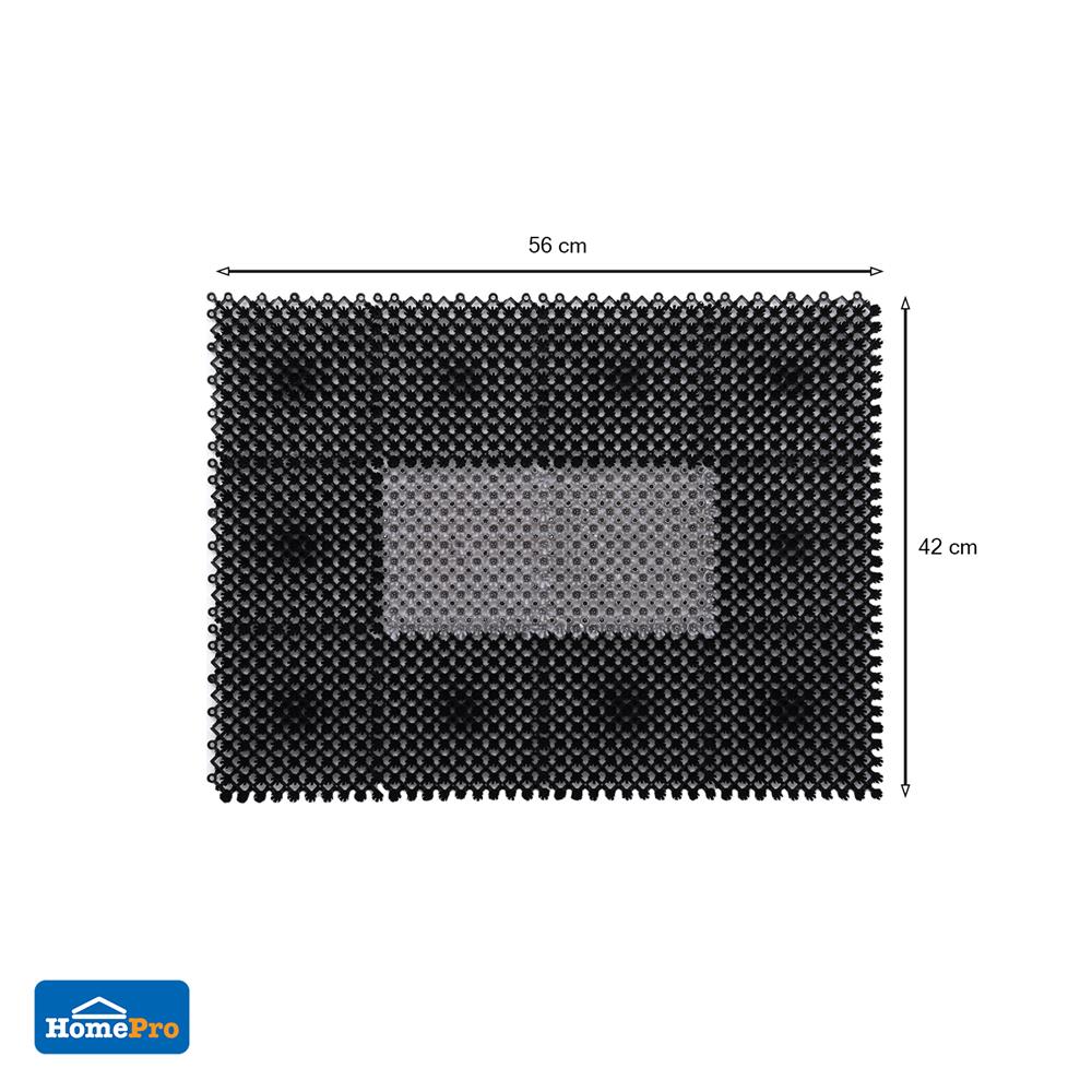 พรมเช็ดเท้าดักฝุ่น HOME LIVING STYLE GRATE 42X56 ซม. สีดำ