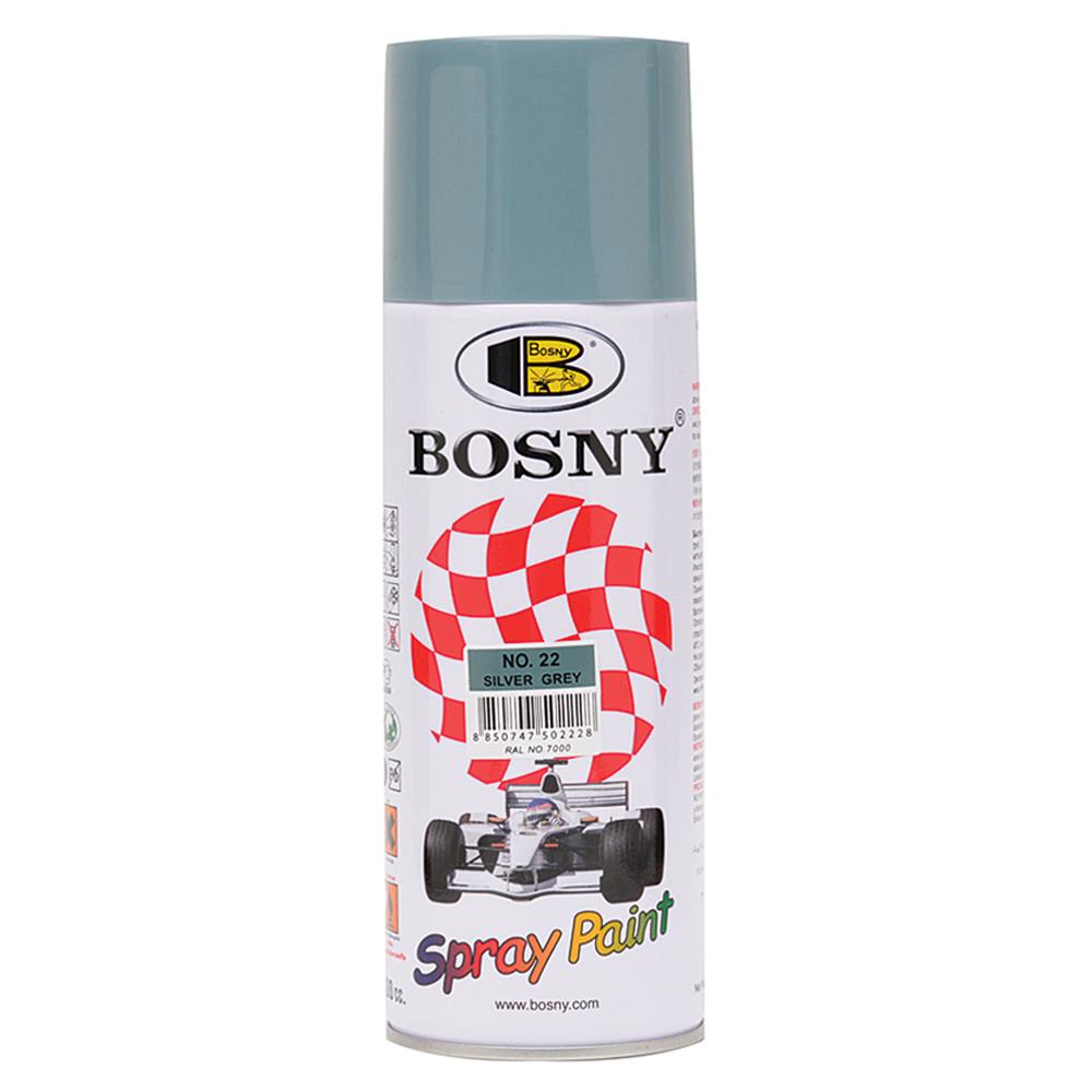 สีสเปรย์ BOSNY 22 สี SILVER GRAY 400 ซีซี