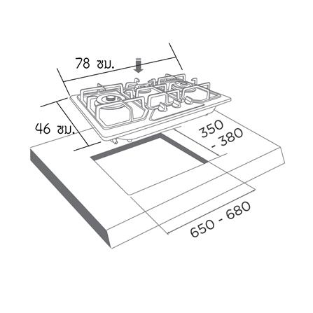 เตาฝังแก๊ส LUCKY FLAME LGS-972BT 78ซม._1