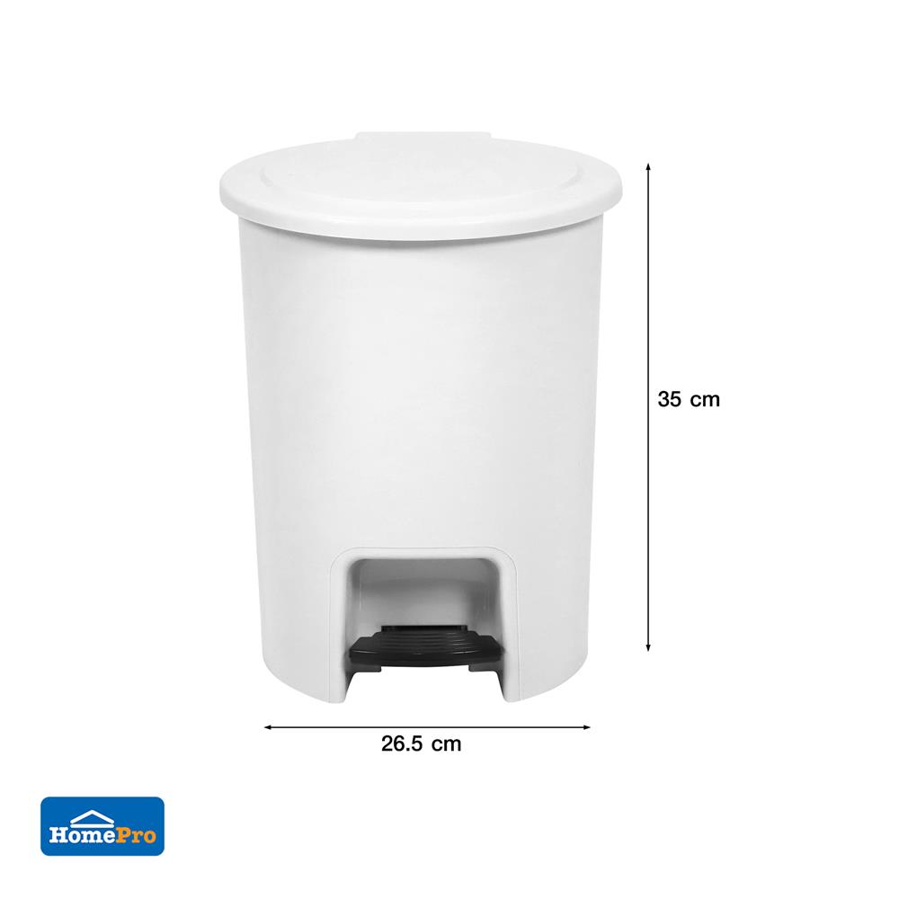 ถังขยะเหยียบกลม ACCO PASTEL 542 12 ลิตร สีขาว
