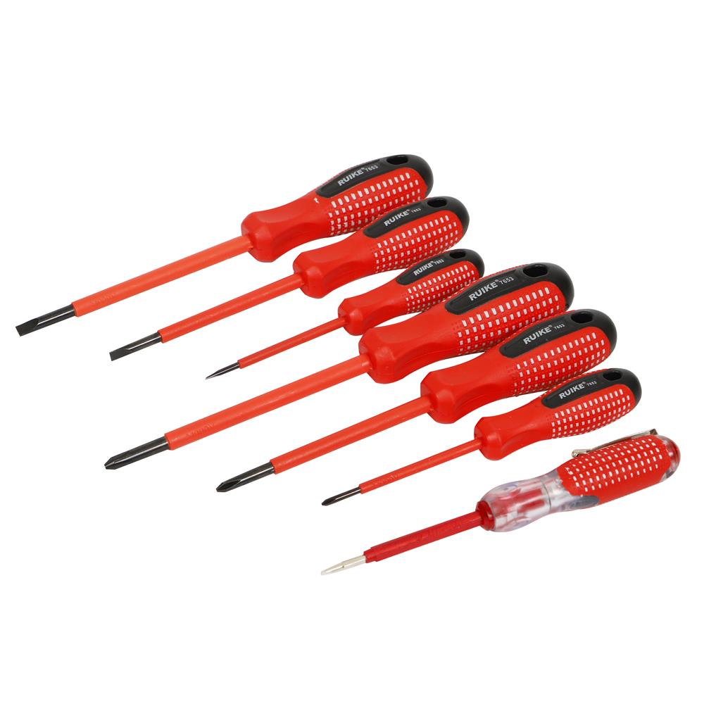 ชุดไขควงหุ้มฉนวนกันไฟฟ้า RUIKE ชุด 7 ชิ้น
