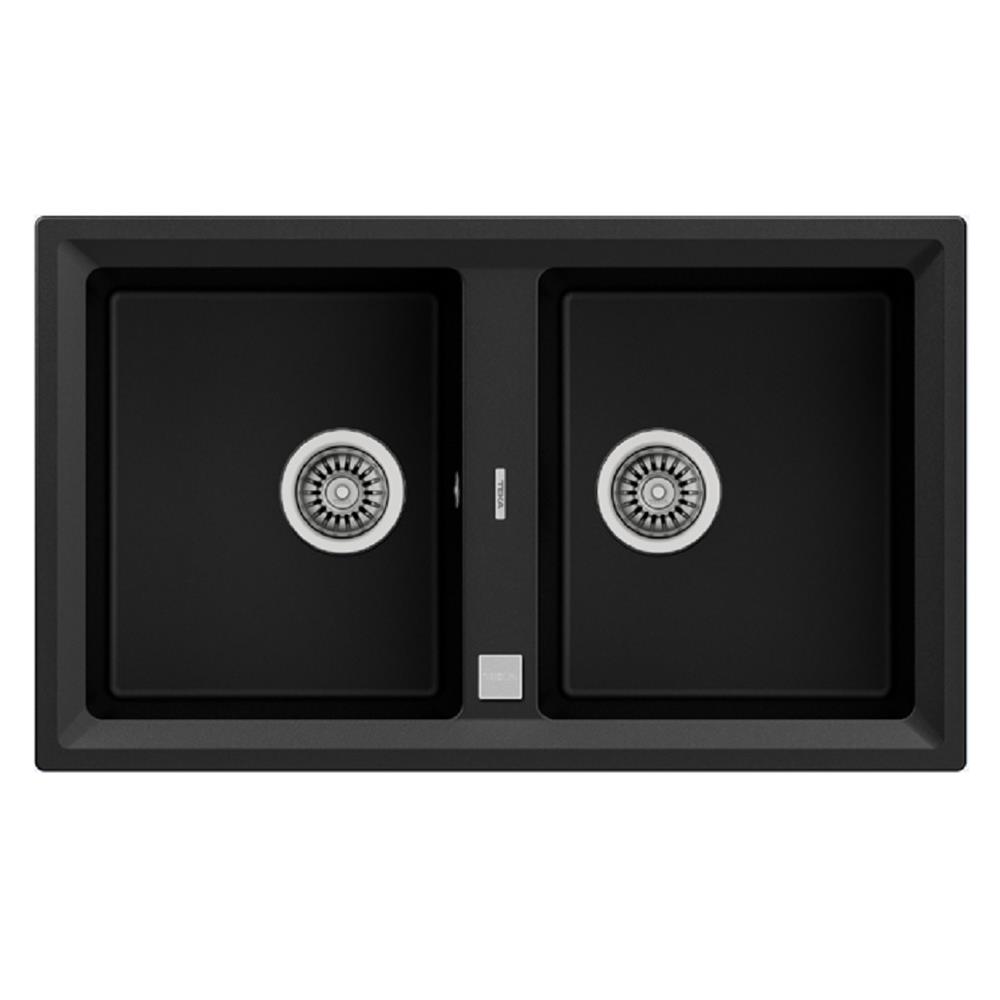 ซิงค์ฝัง 2หลุม TEKA STONE 90B-TG สีดำ