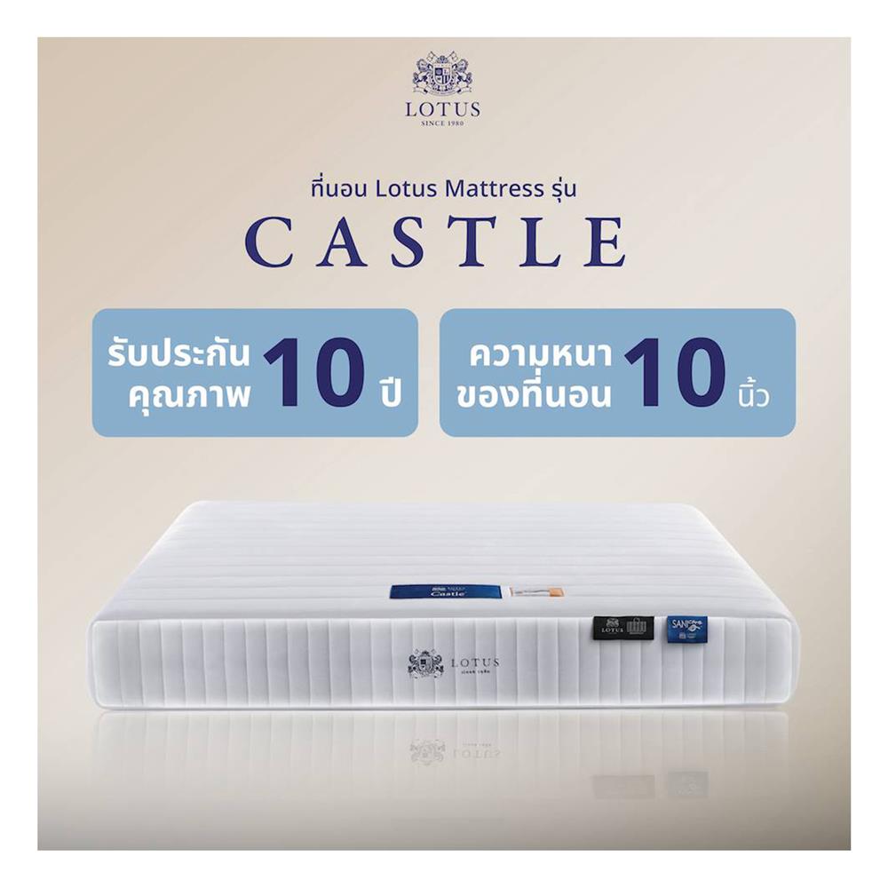 ที่นอนพ็อกเก็ตสปริง 5 ฟุต LOTUS รุ่น CASTLE พร้อมหมอนหนุน 2 ใบ