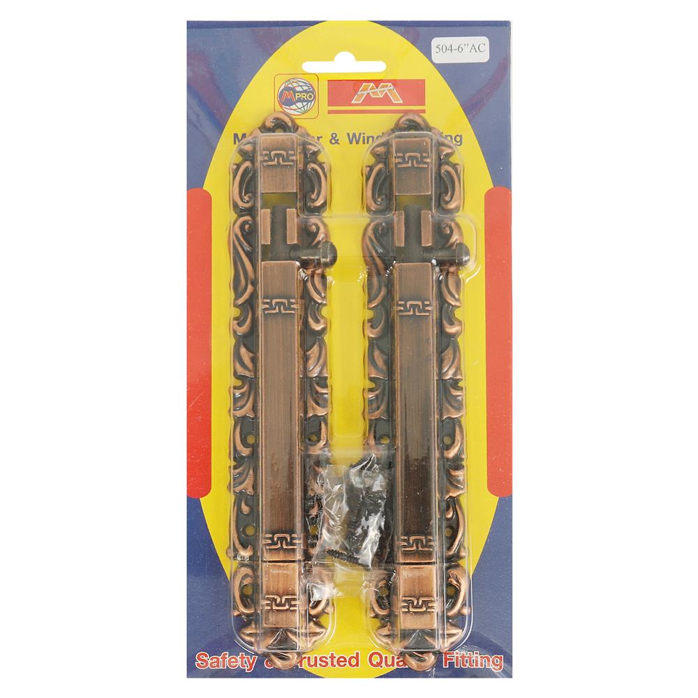 กลอนทั่วไป M.PRO 504 6 นิ้ว สีทองแดงรมดำ (แพ็ก 2 ชิ้น)