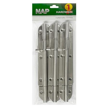 กลอนทั่วไป NAP 345 6 นิ้ว สีสเตนเลส (แพ็ก 3 ชิ้น)_2