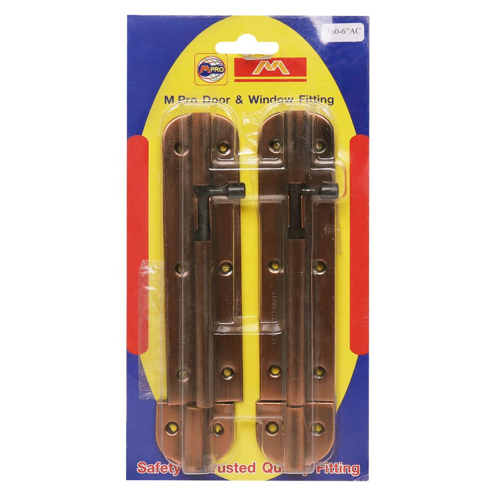 กลอนทั่วไป M.PRO 360 6 นิ้ว สีทองแดงรมดำ (แพ็ก 2 ชิ้น)