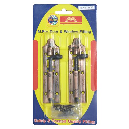 กลอนทั่วไป M.PRO 1260 4 นิ้ว สีทองแดงรมดำ (แพ็ก 2 ชิ้น)_1