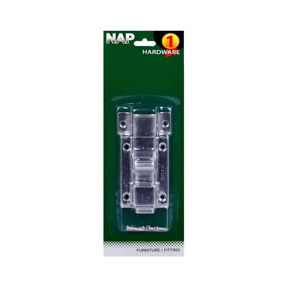 กลอนห้องน้ำ NAP 881 3.5 นิ้ว สีสเตนเลส