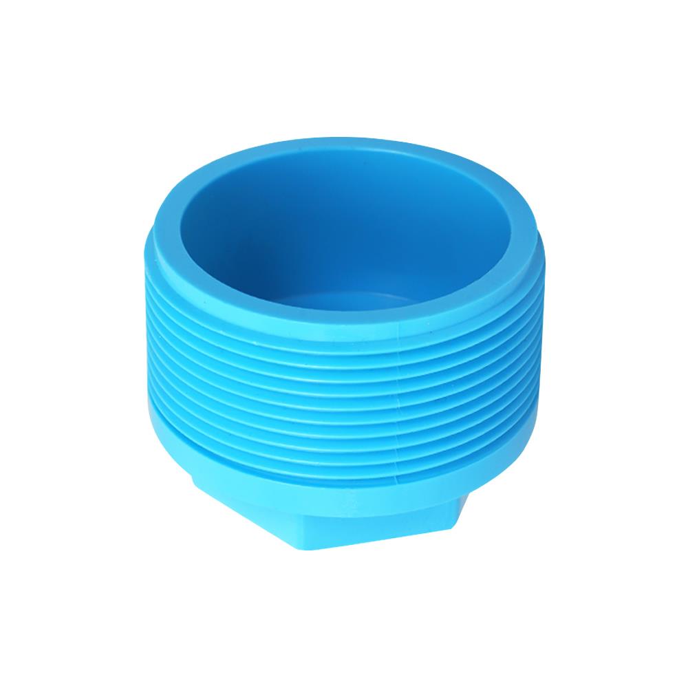 ปลั๊กอุดเกลียวนอก ท่อน้ำไทย 2 นิ้ว สีฟ้า