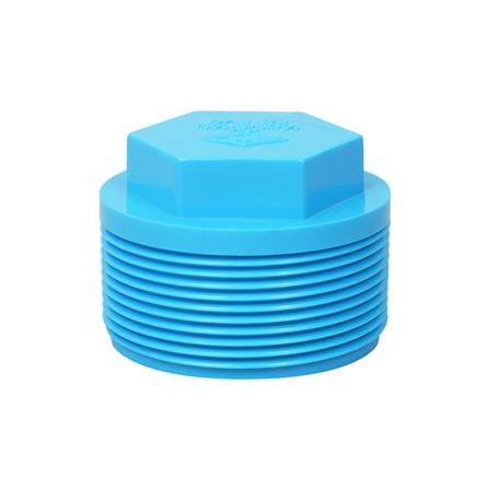 ปลั๊กอุดเกลียวนอก ท่อน้ำไทย 2 นิ้ว สีฟ้า