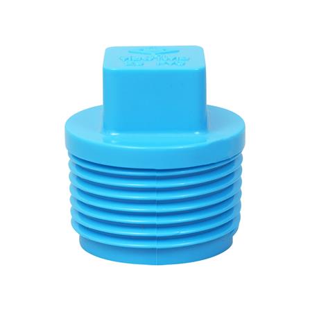 ปลั๊กอุดเกลียวนอก ท่อน้ำไทย 1 นิ้ว สีฟ้า