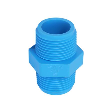 นิปเปิ้ลหนา PVC เกลียวนอก SCG 3/4 นิ้ว สีฟ้า_1