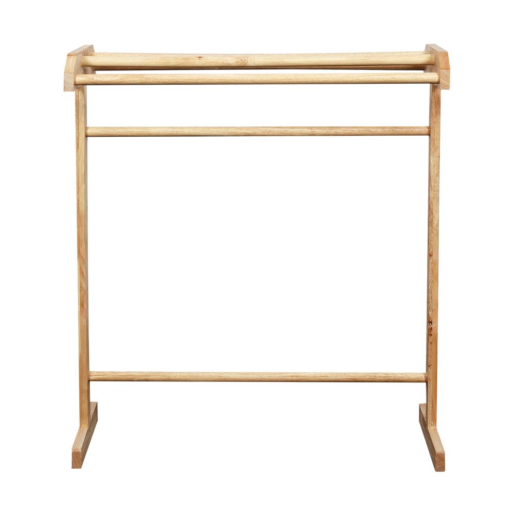 ราวพาดผ้าไม้ยางพารา 4 เส้น Y.K.S. 75x30x89 ซม. สีเนเชอรัล