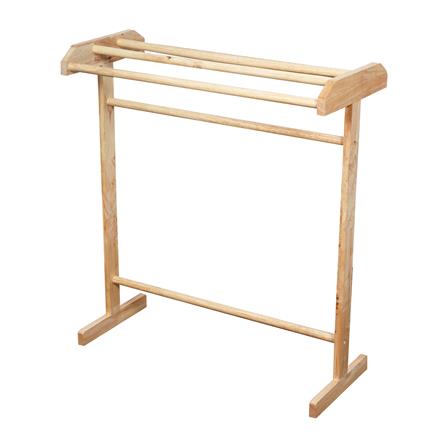 ราวพาดผ้าไม้ยางพารา 4 เส้น Y.K.S. 75x30x89 ซม. สีเนเชอรัล