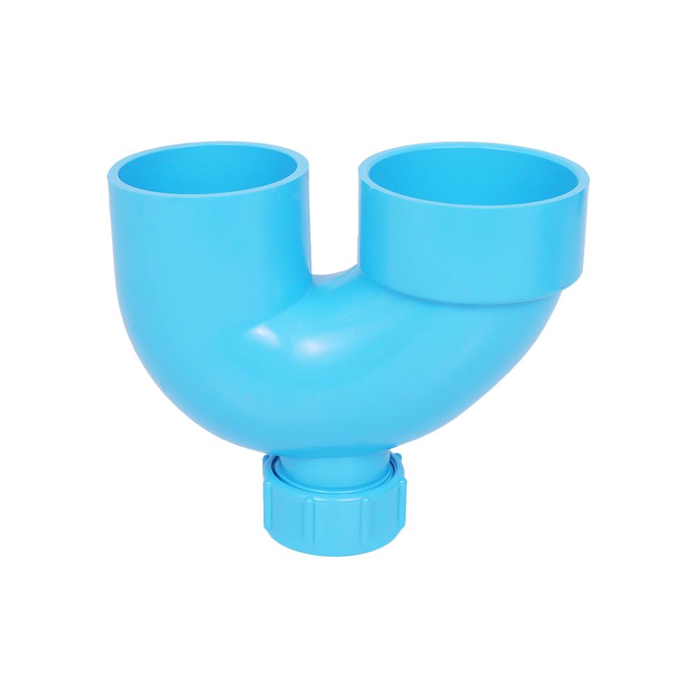 ท่อ U-TRAP PVC (มีช่องระบาย) SCG 55 2 นิ้ว สีฟ้า