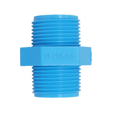 นิปเปิ้ล PVC เกลียวนอก ท่อน้ำไทย 1 นิ้ว สีฟ้า_1