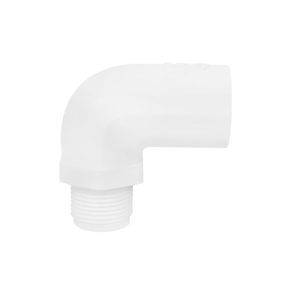 ข้องอ 90 องศา เกลียวนอก ท่อน้ำไทย 3/4 นิ้ว สีขาว