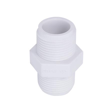 นิปเปิ้ล PVC เกลียวนอก ท่อน้ำไทย 3/4 นิ้ว สีขาว_1