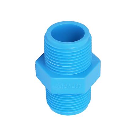 นิปเปิ้ล PVC เกลียวนอก ท่อน้ำไทย 3/4 นิ้ว สีฟ้า_1