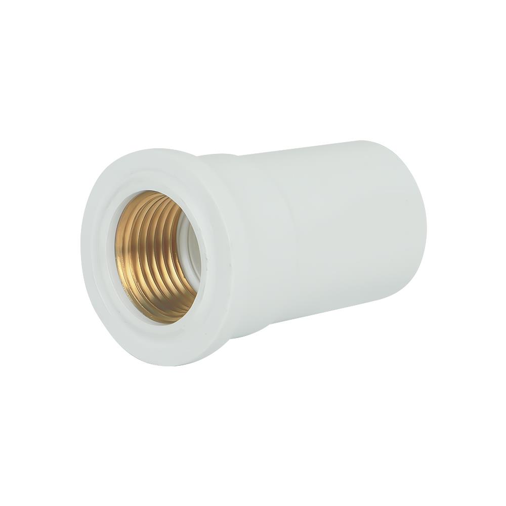 ข้อต่อตรงเกลียวในทองเหลือง ท่อน้ำไทย 1/2 นิ้ว สีขาว