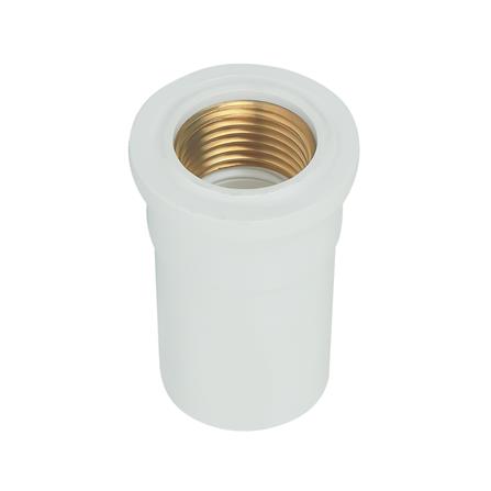 ข้อต่อตรงเกลียวในทองเหลือง ท่อน้ำไทย 1/2 นิ้ว สีขาว_1